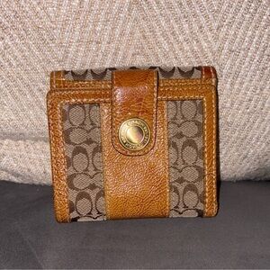 EUC Coach Brown and Tan Wallet